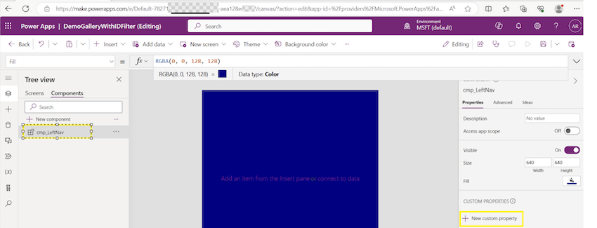 Create a new custom input property